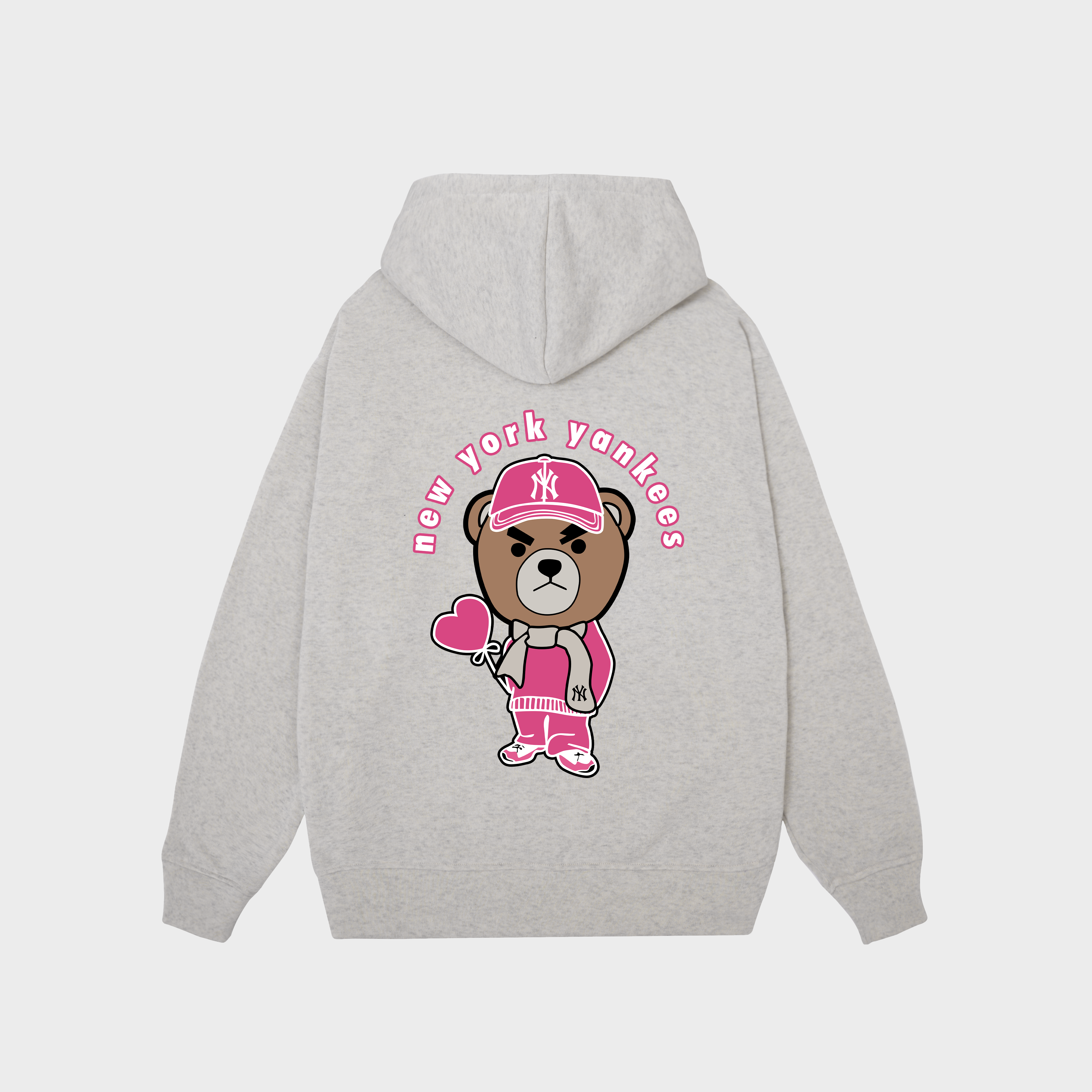 MLB New York Yankees Bear Heart Pink Hoodie