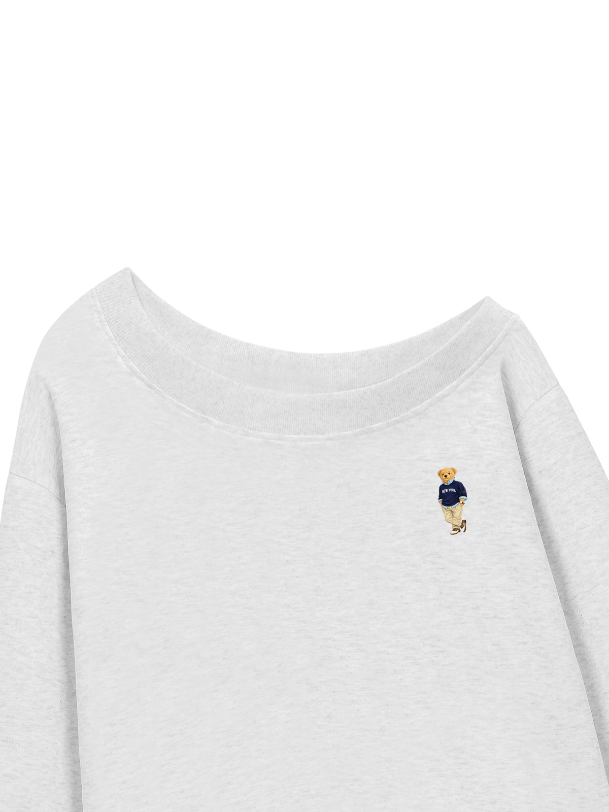 Áo Sweater Lệch Vai Nỉ Hai Da Classic Bear