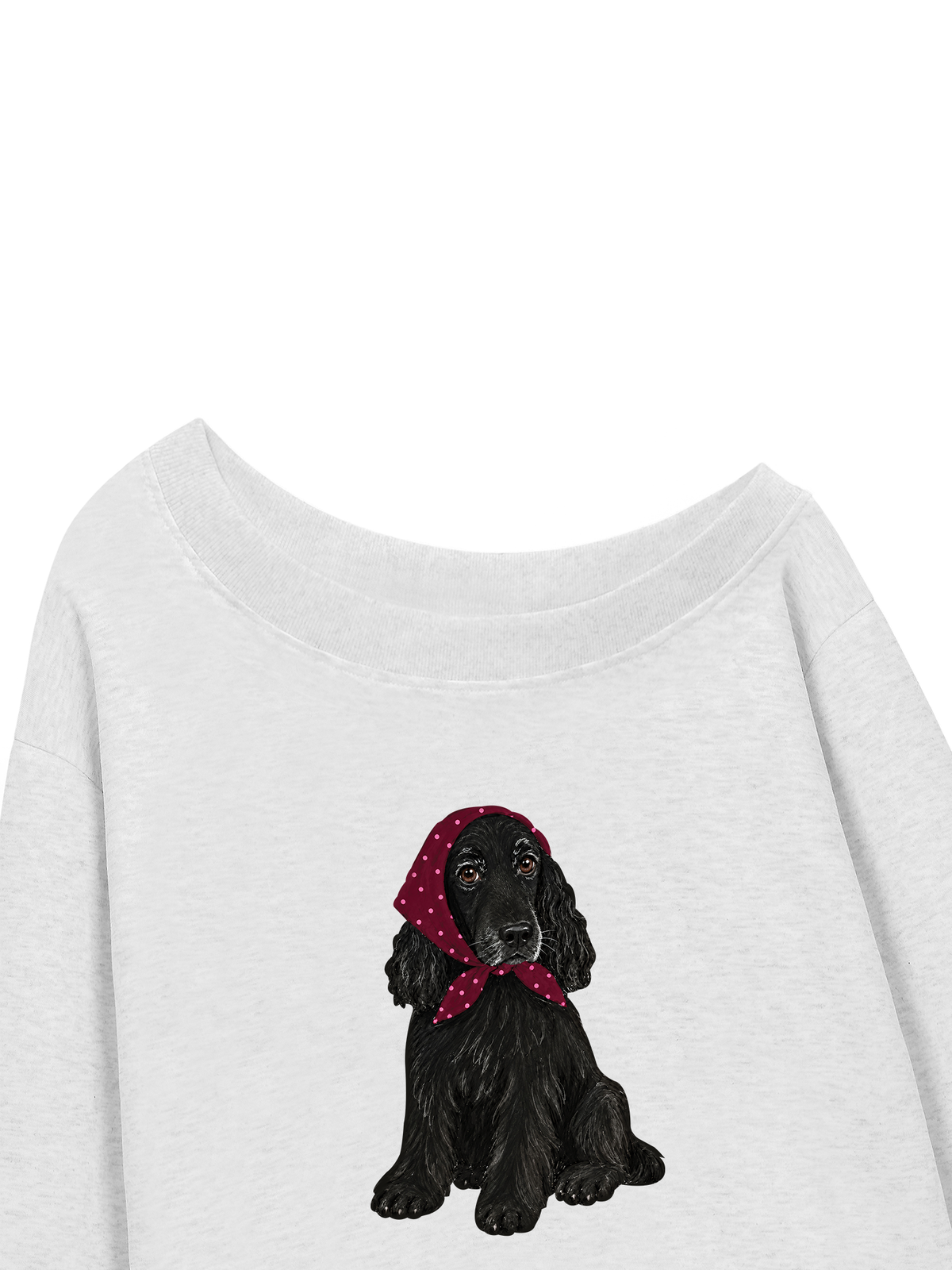 Áo Sweater Lệch Vai Nỉ Hai Da  Burgundy Badana Puppy