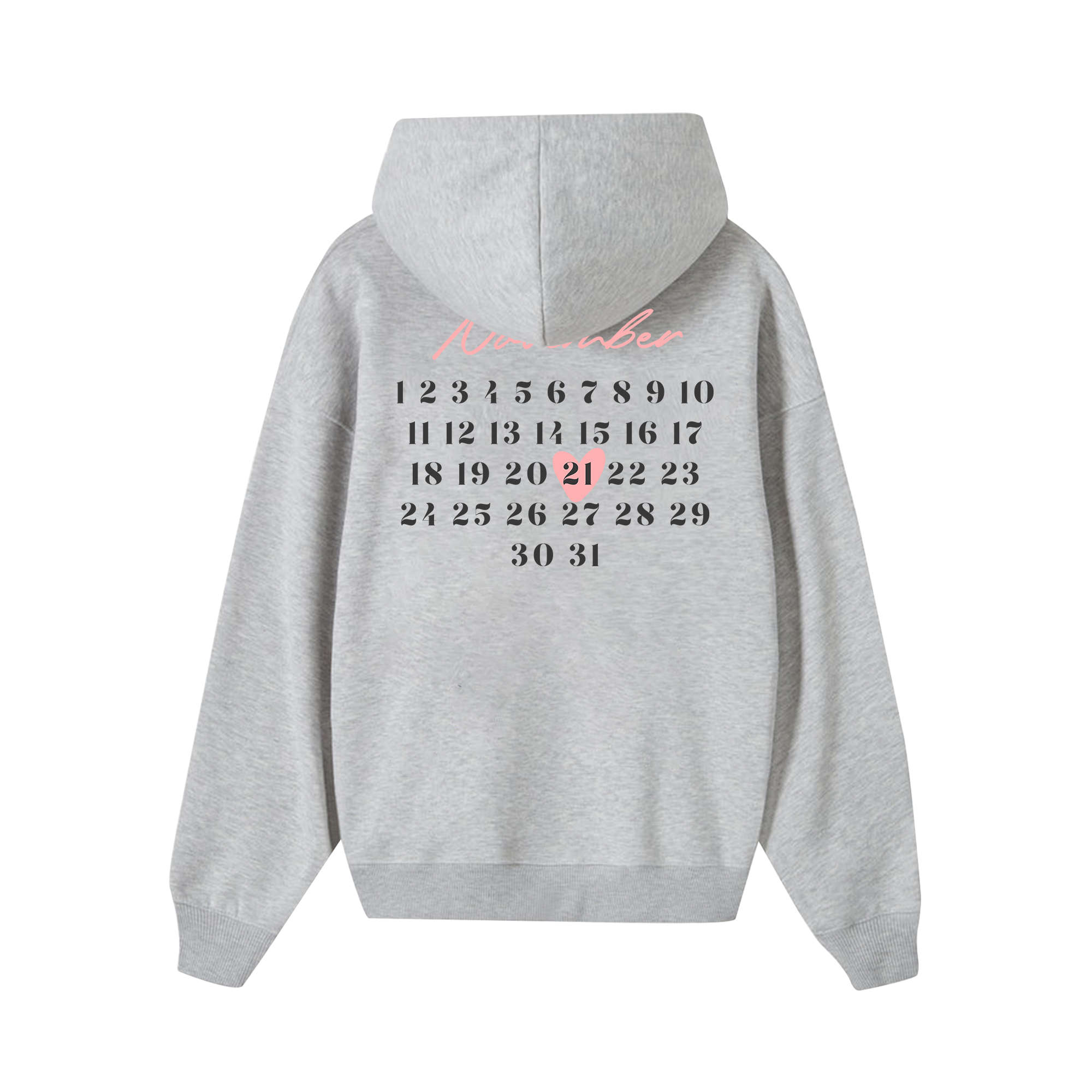 Custom Couple Heart x Calendar Hoodie