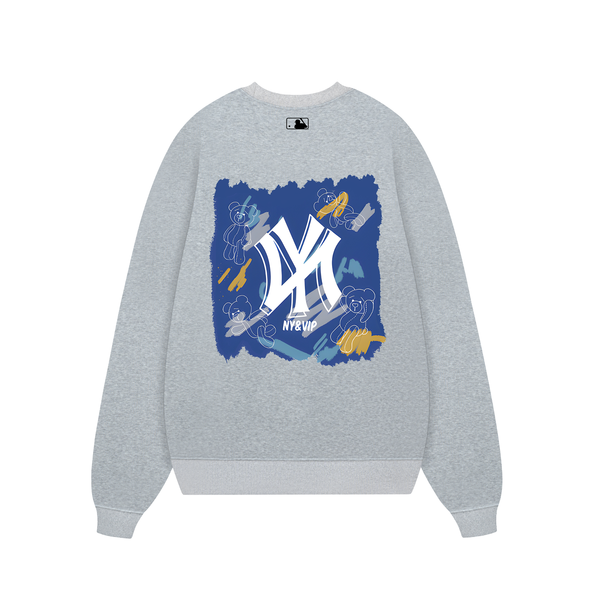 MLB Floral Teddy Bear Bleached Color Sweater