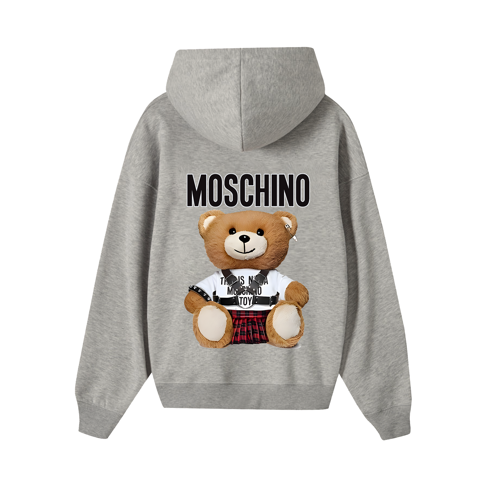 Moschino Plaid Bear Hoodie