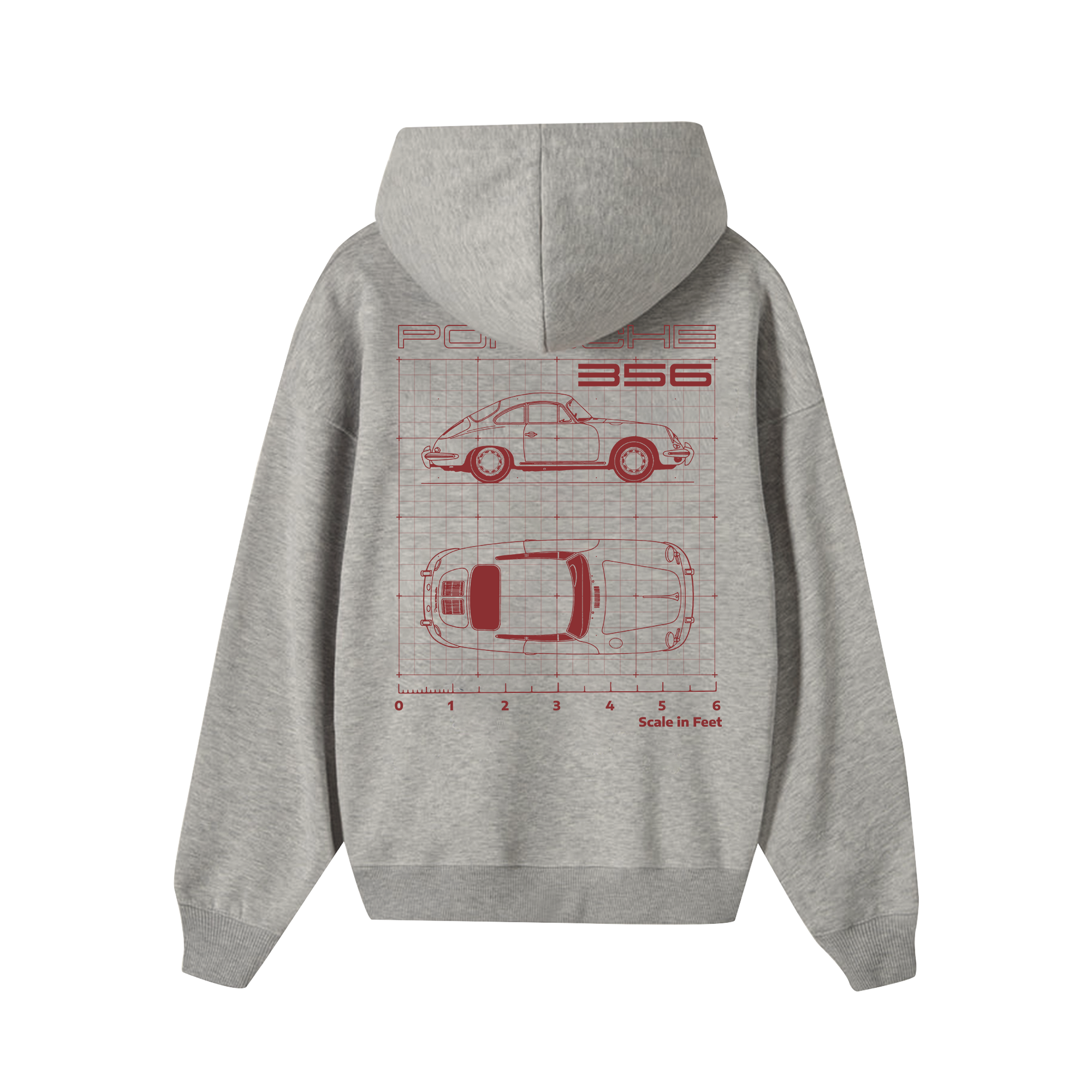 Porsche 356 Scale In Feet Hoodie