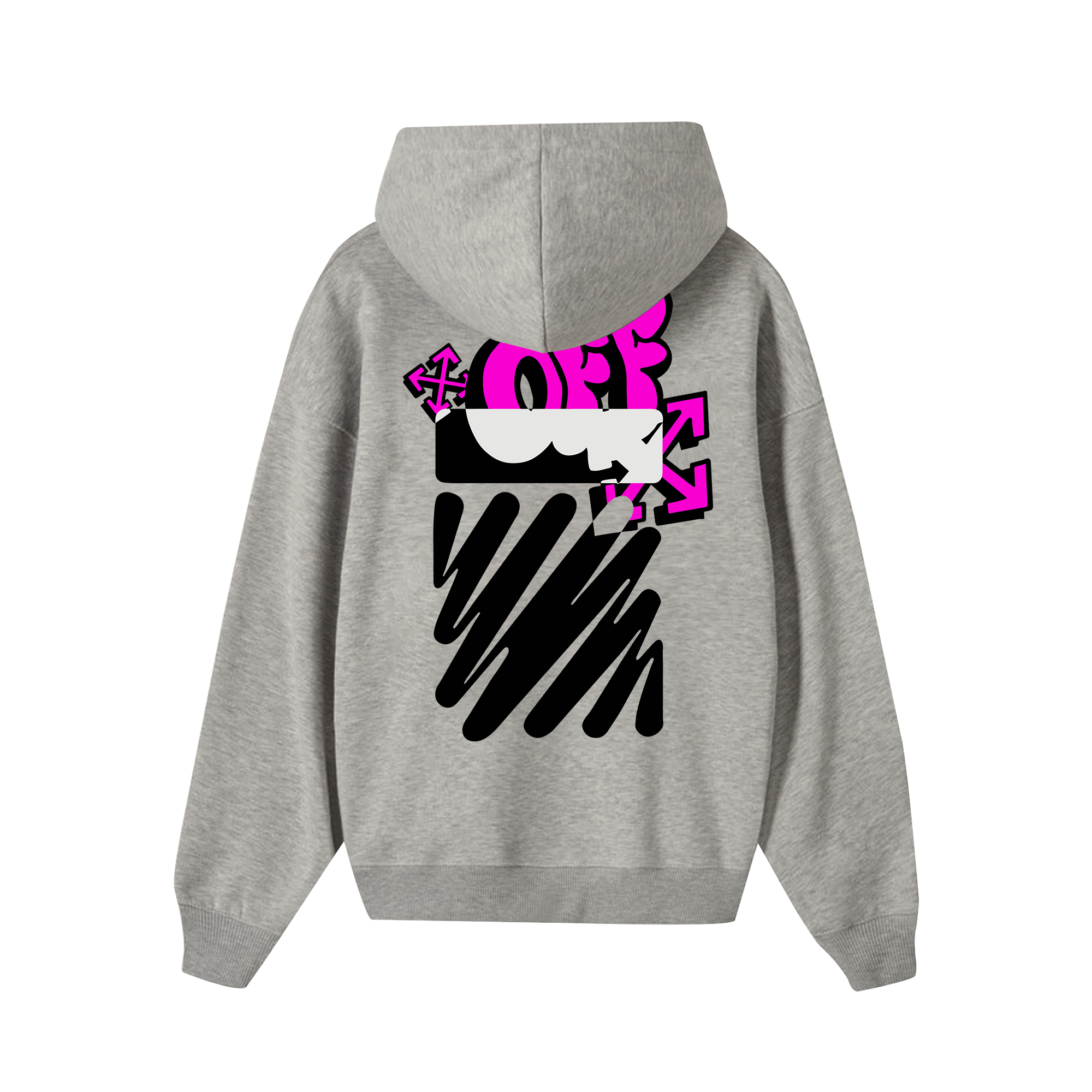 Off White Pink Typo Grafity Hoodie