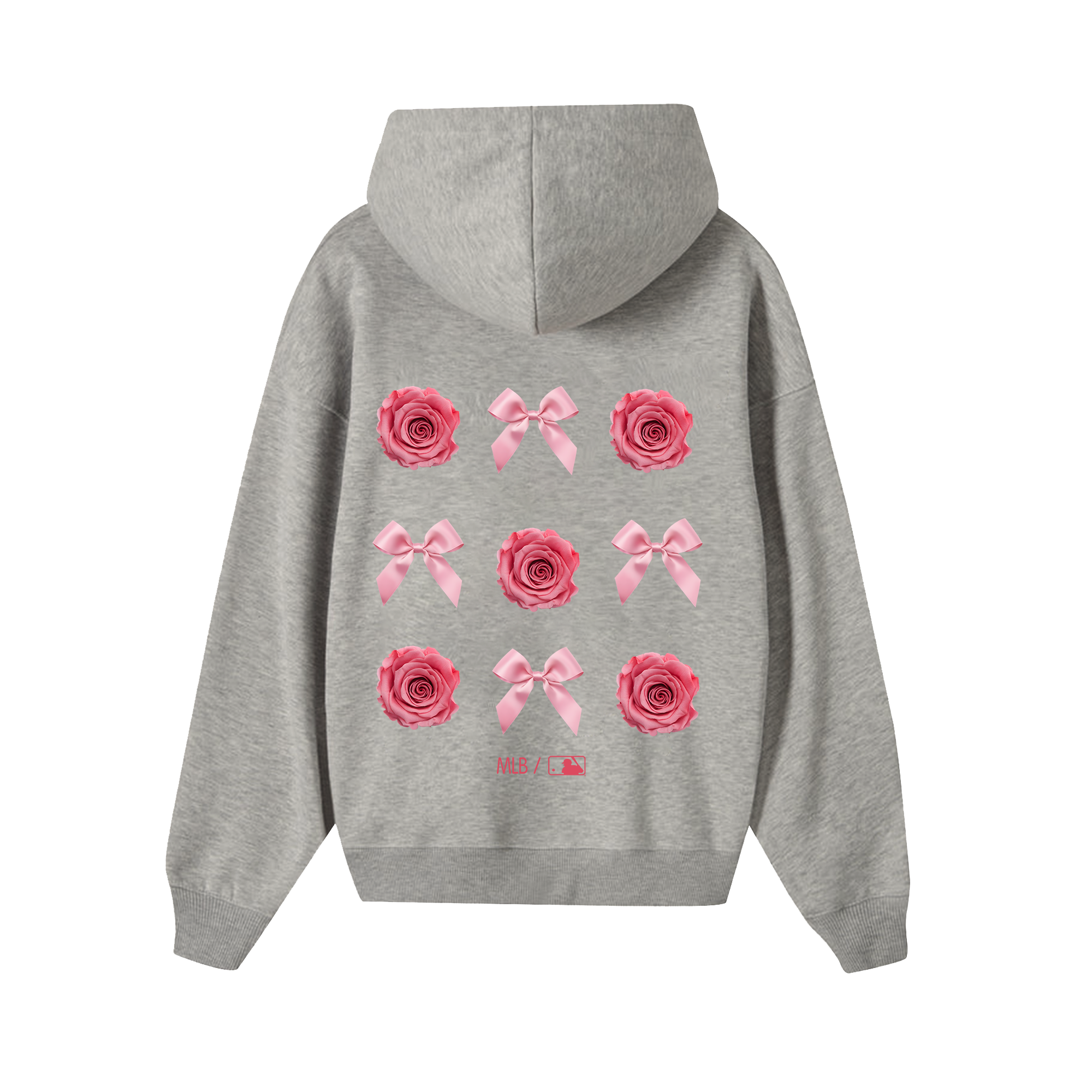 MLB  Floral Pink Rose Ribbon Hoodie