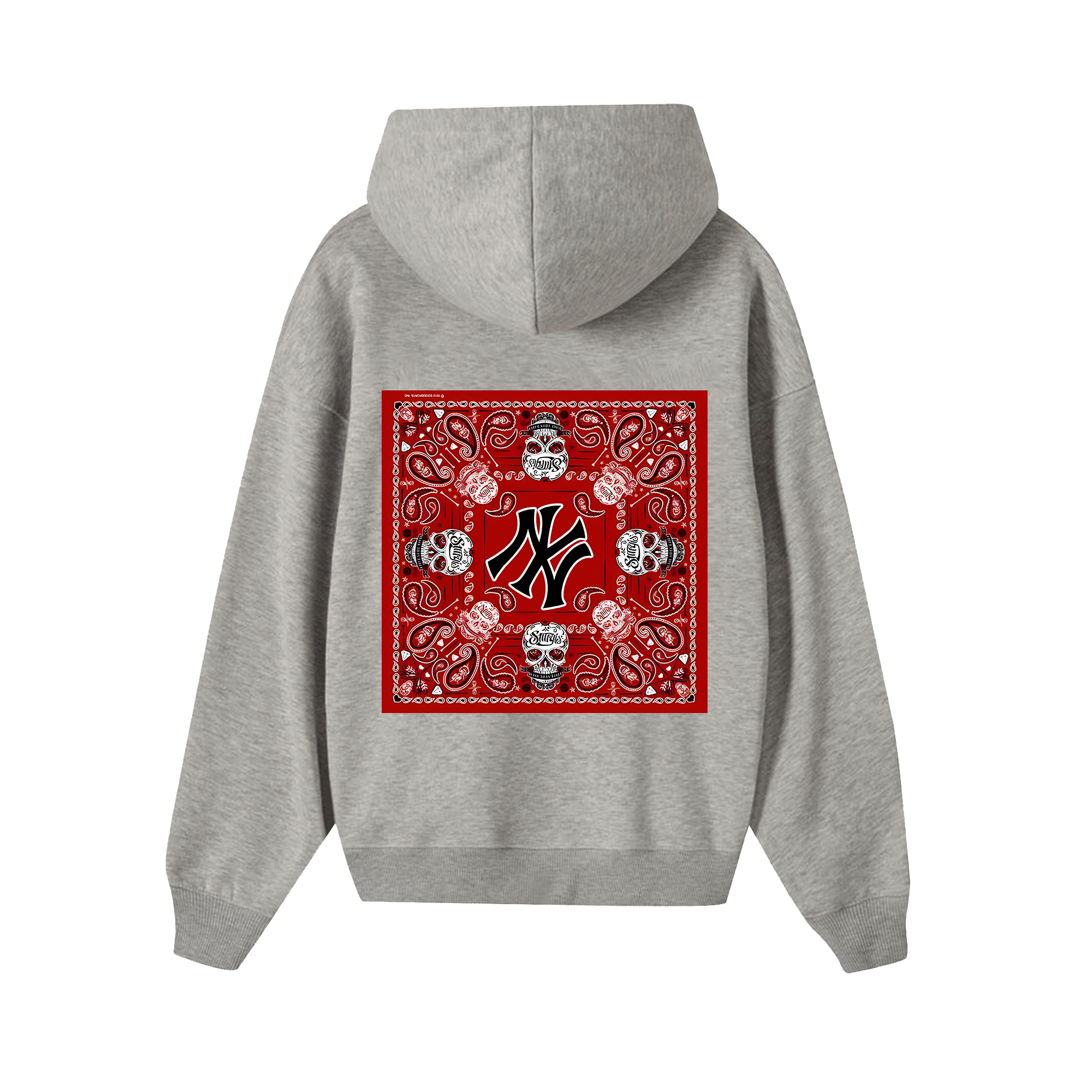 MLB Floral Red Bandana Skull Hoodie