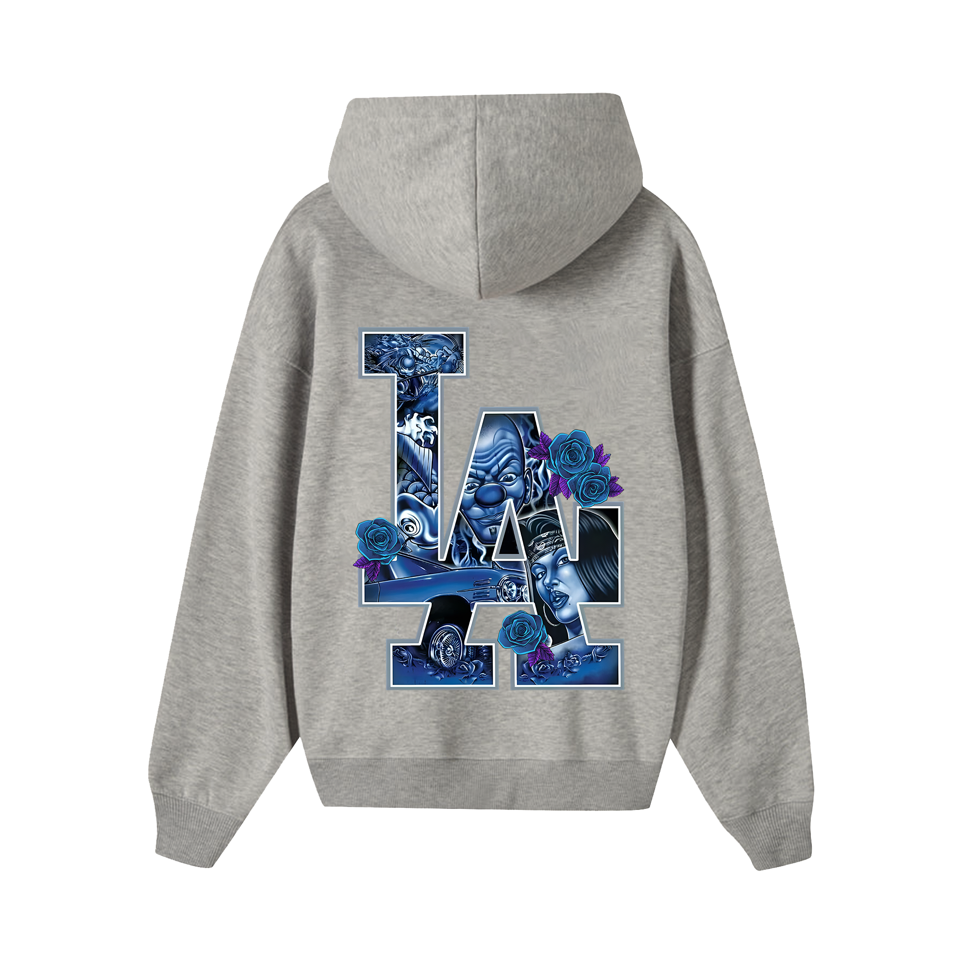 MLB FLoral Blue Rose Gangster Hoodie