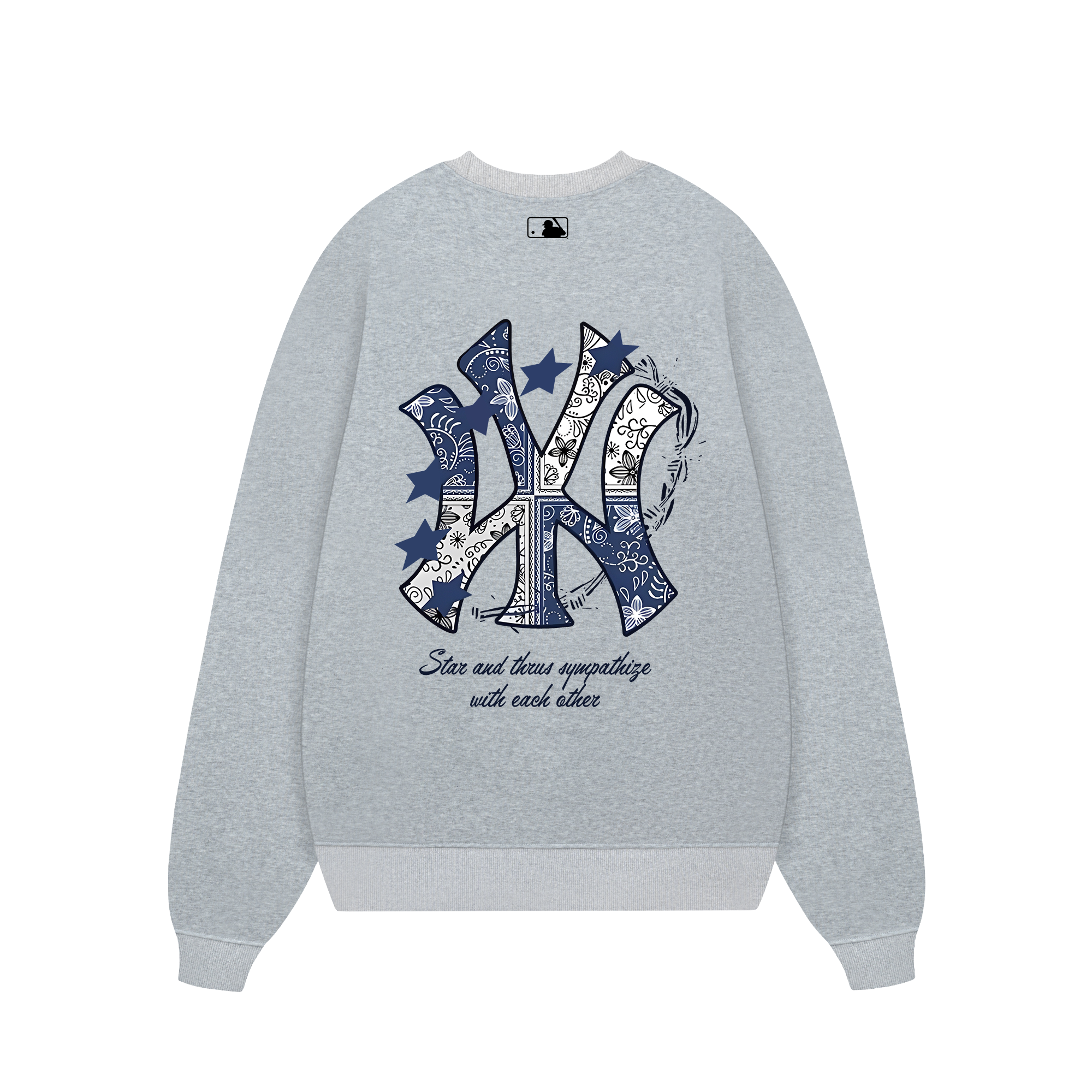 MLB Floral Blue Star Yankees Sweater