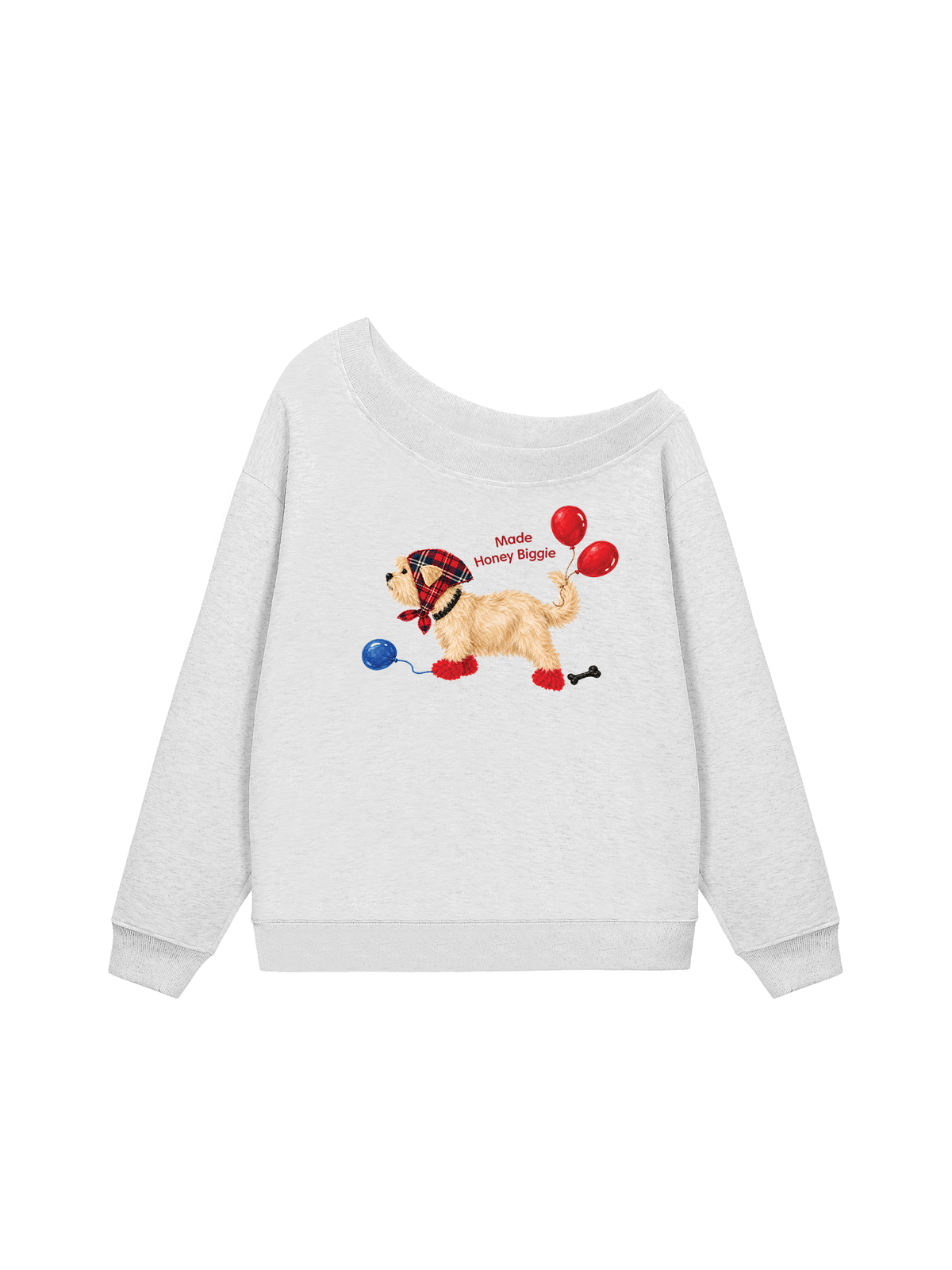 Áo Sweater Lệch Vai Nỉ Hai Da Made Honey Biggie