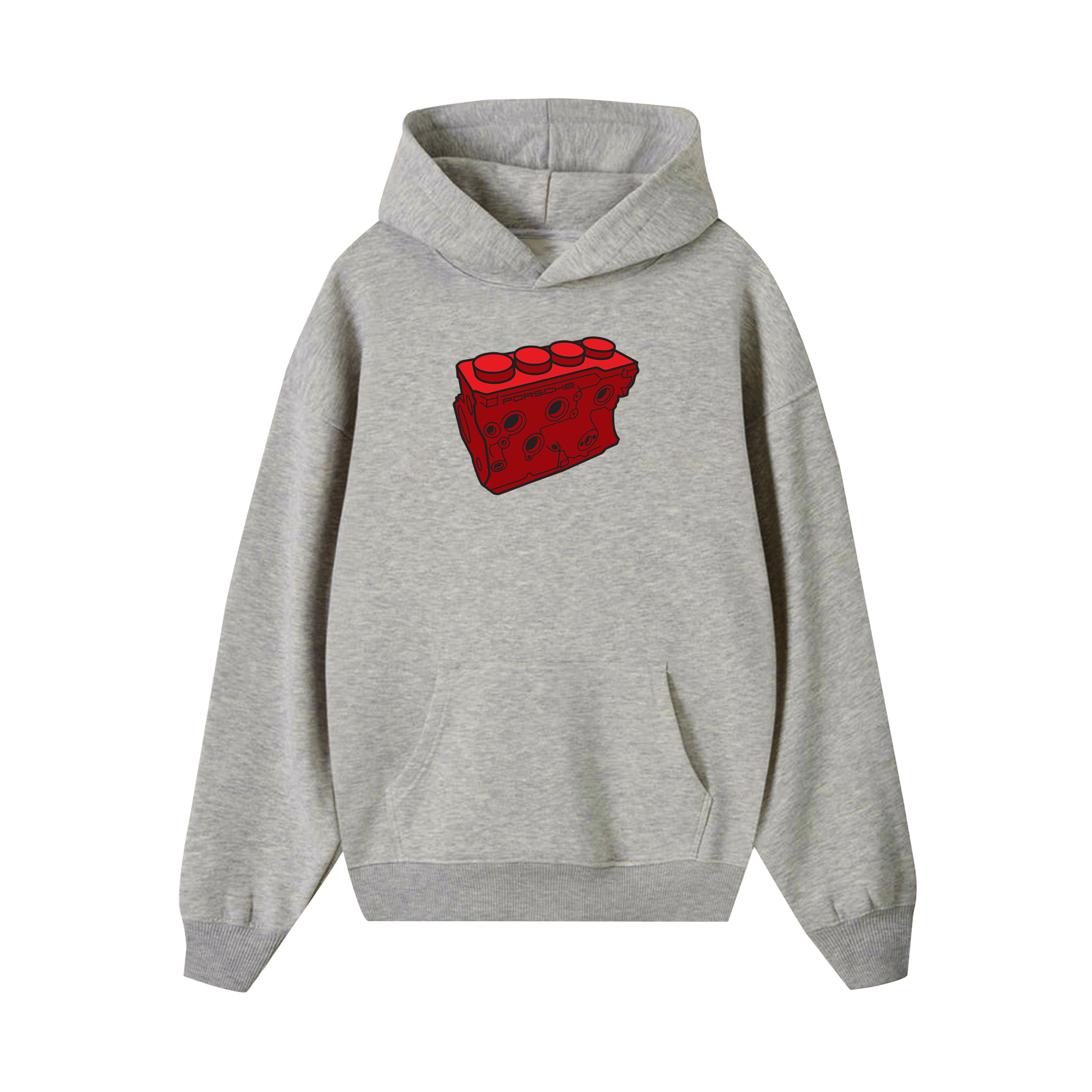 Porsche Red Lego Engine Hoodie