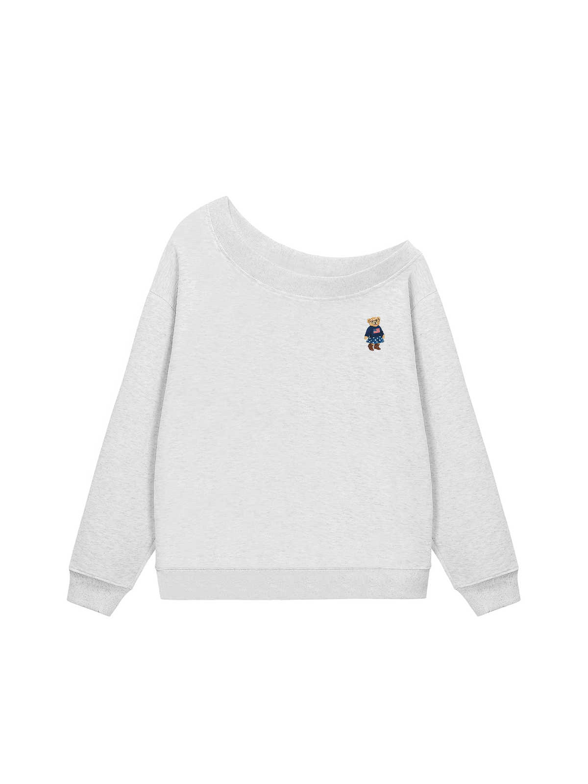 Áo Sweater Lệch Vai Nỉ Hai Da American Girl
