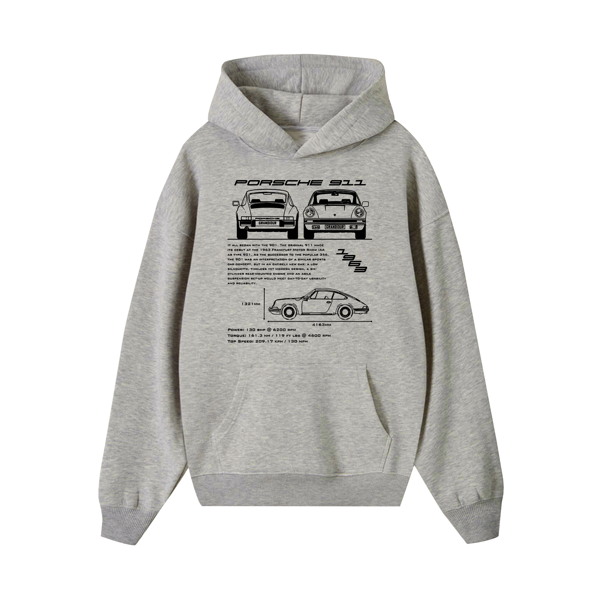 Porsche 911 Blueprint Hoodie