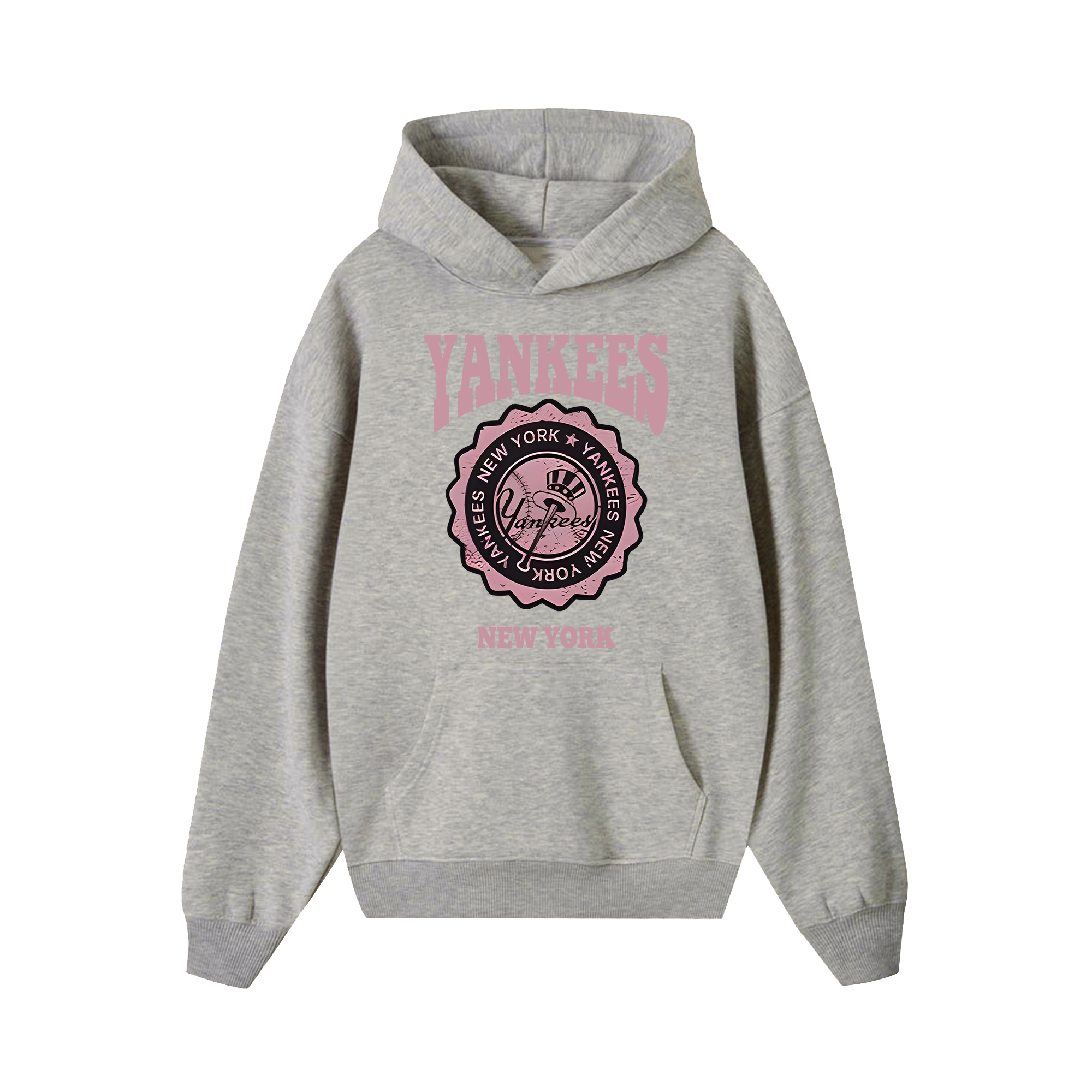 MLB Floral Yankees Retro Pink Logo Hoodie