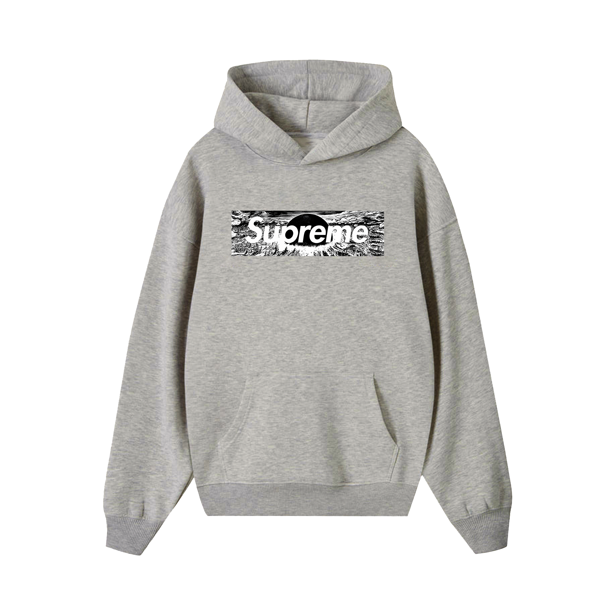 Supreme Black White Logo Hoodie