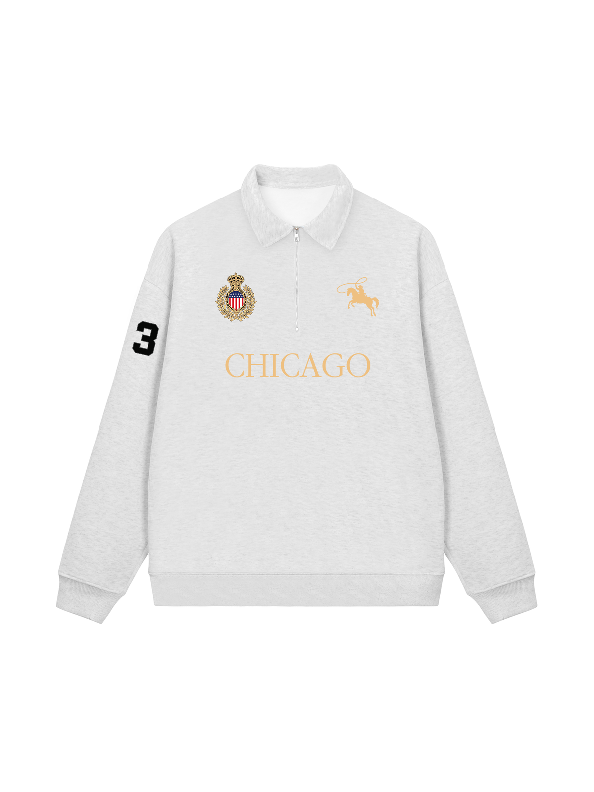 Áo Sweater Polo Nỉ Hai Da Vintage Chicago