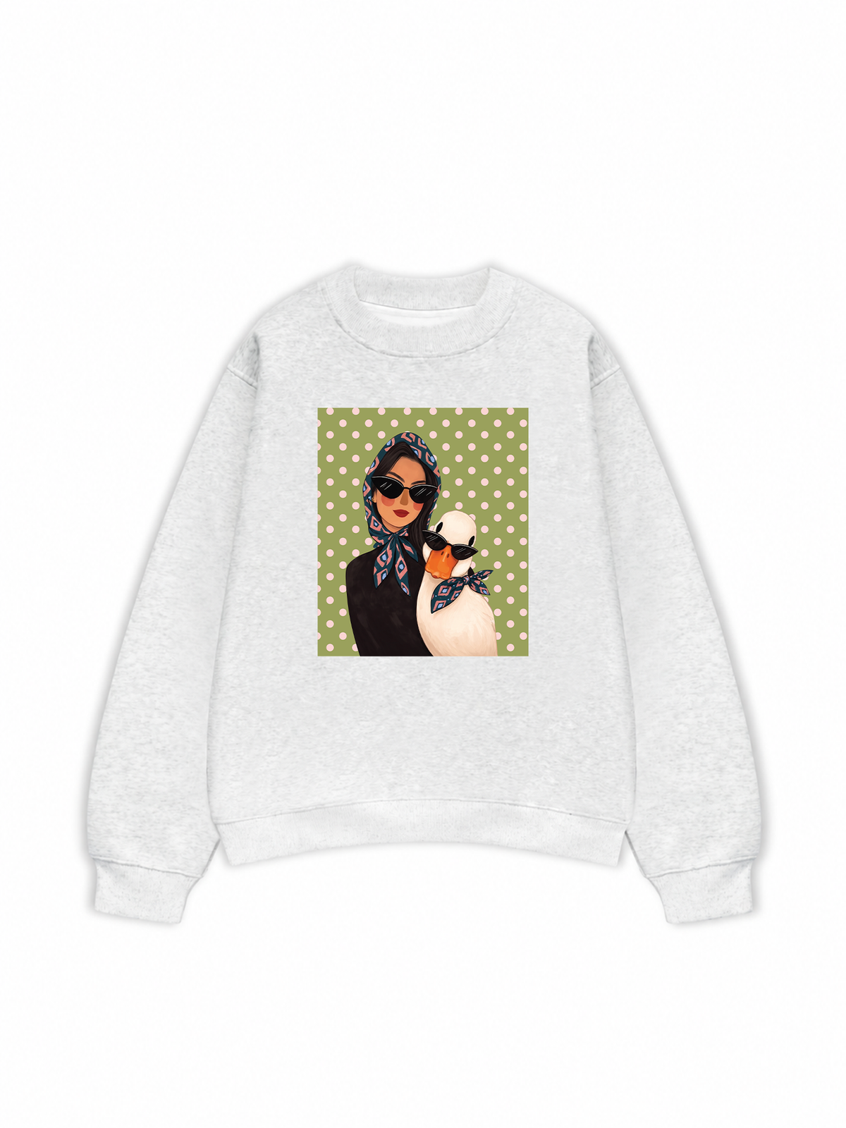 Áo Sweater Nỉ Hai Da Farm Cool Polka Dot Duck