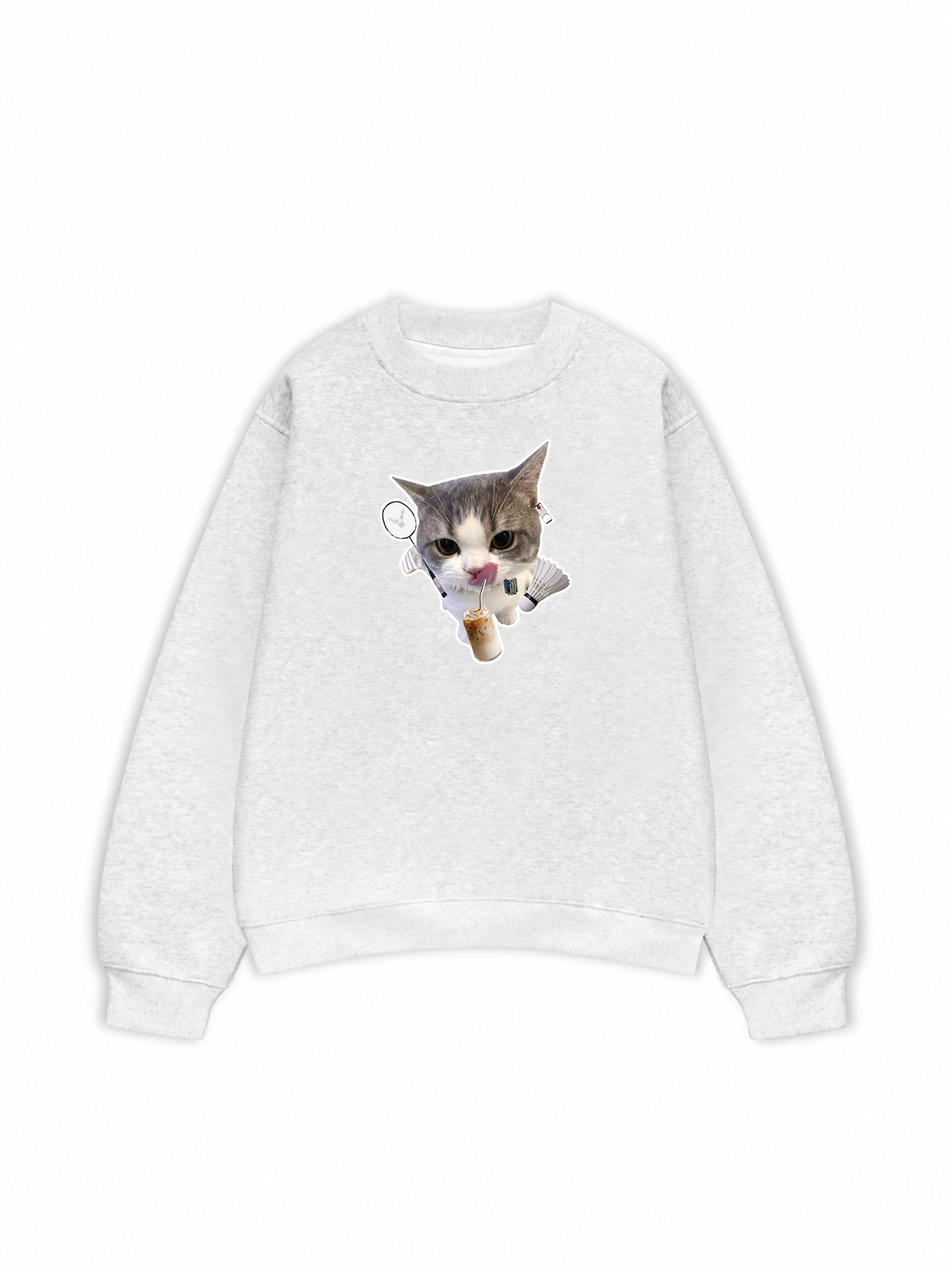 Áo Sweater Nỉ Hai Da Badminton Cute Cat