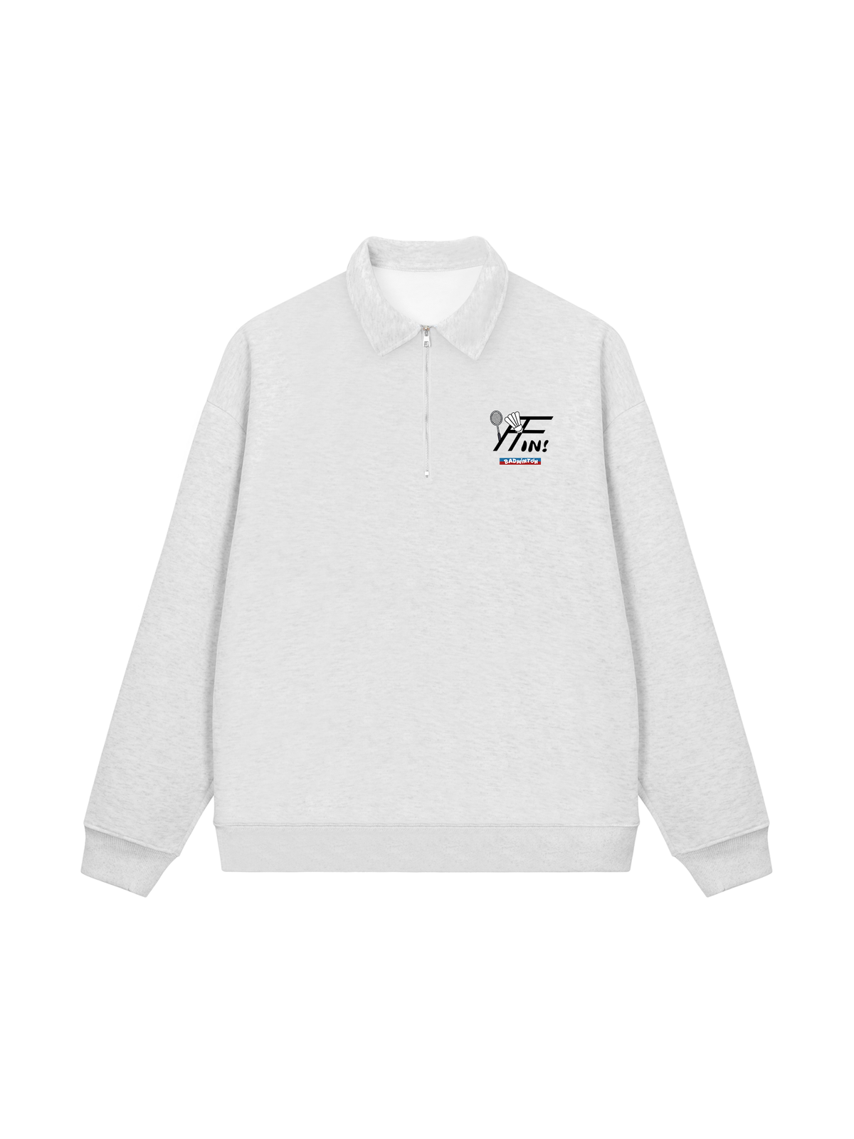 Áo Sweater Polo Nỉ Hai Da Badminton In