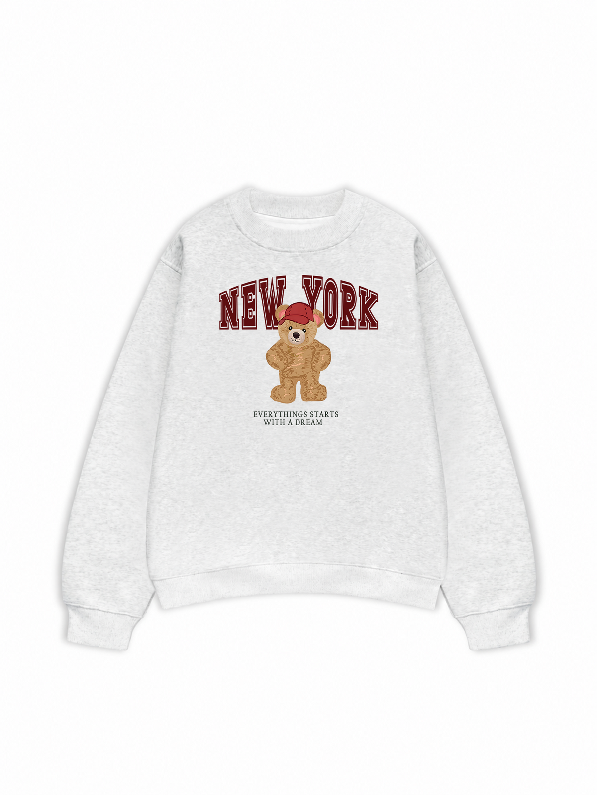 Áo Sweater Nỉ Hai Da City New York Red Bear