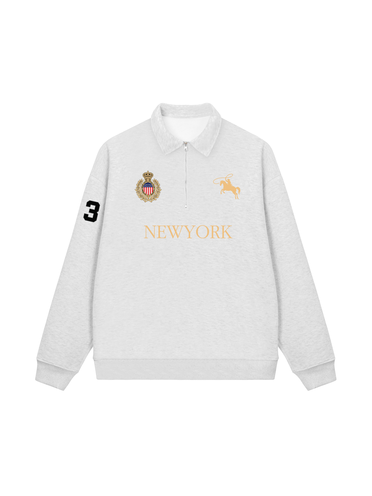 Áo Sweater Polo Nỉ Hai Da  Vintage NewYork