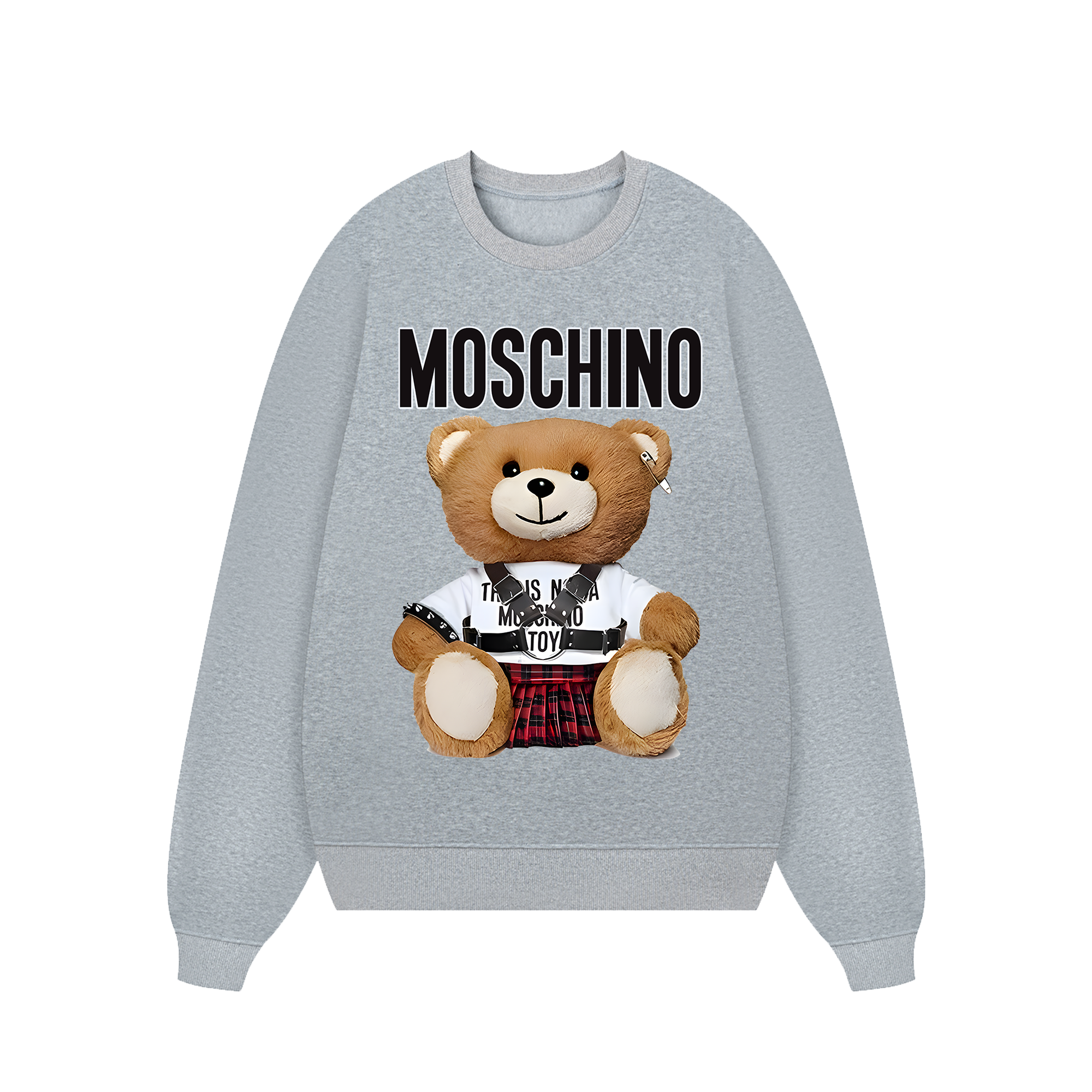 Moschino Plaid Bear Sweater