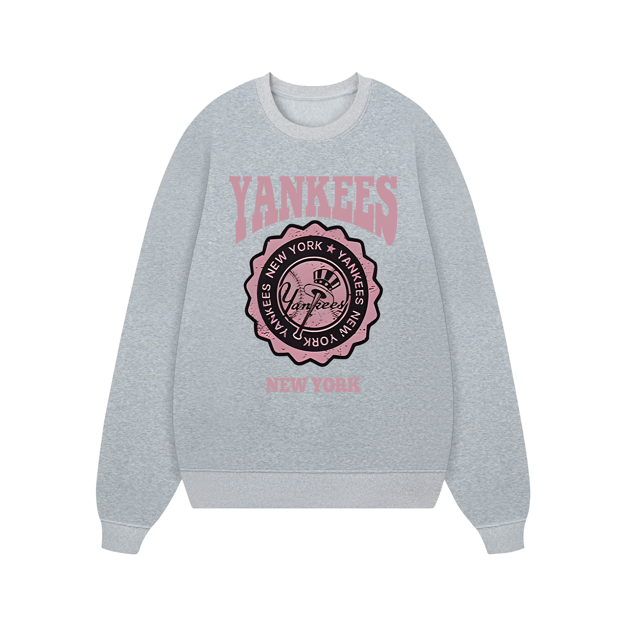 MLB Floral Yankees Retro Pink Logo Sweater