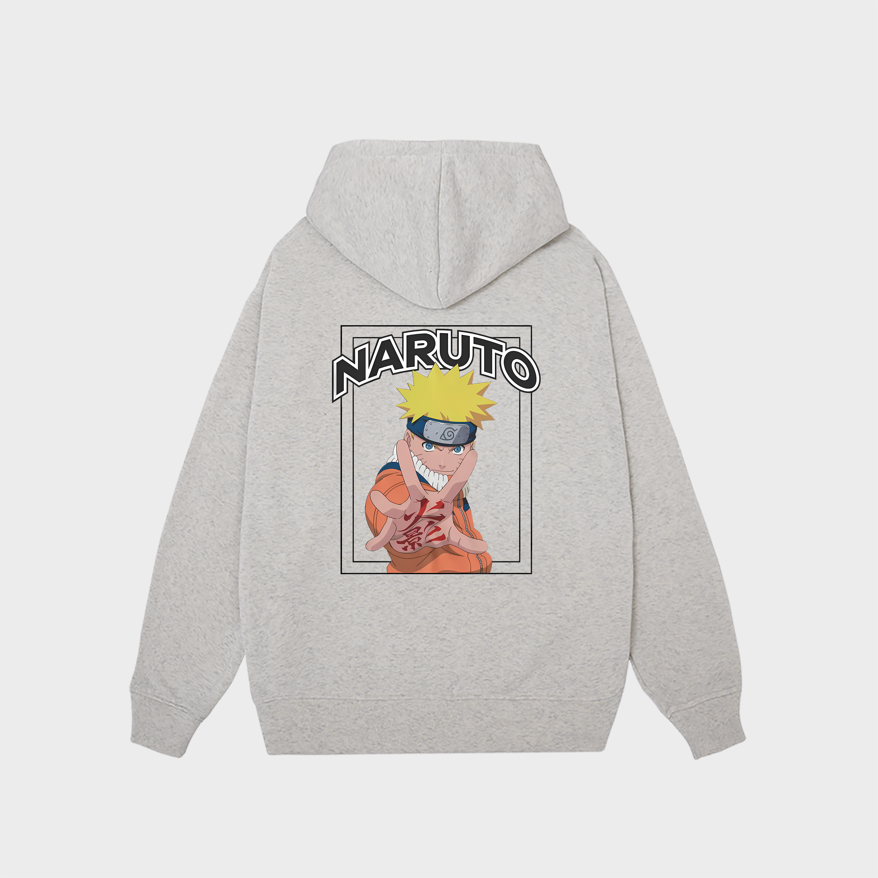 NARUTO KANJI PALM HOODIE / XÁM